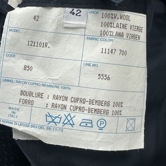 Zanella Italy Blazer Jacket Mens Size 42 Navy Blue Two Button Wool Lined Pockets - Picture 9 of 9